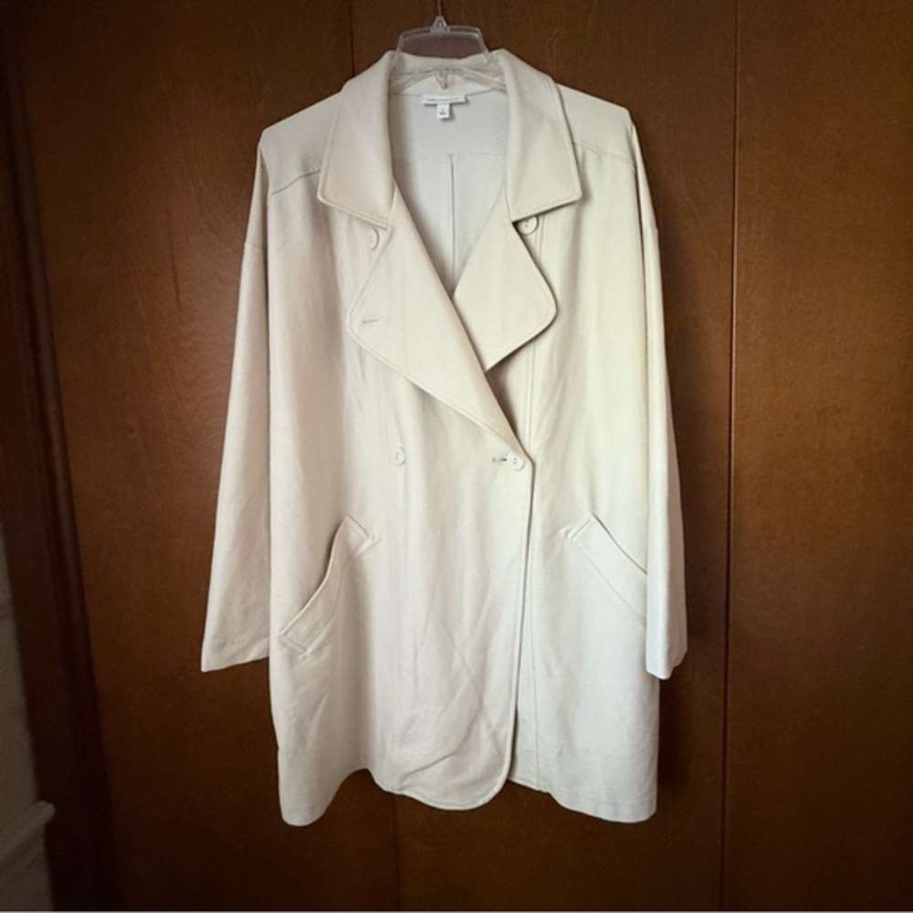 Prologue EUC Cream Knit Women's Car Coat Sz Large